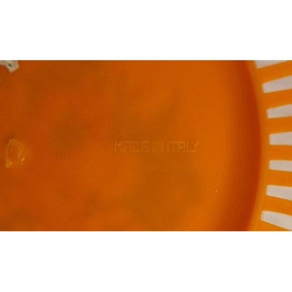Retro Orange Bread Roll Plastic Basket Floral Per Alimenti Made In Italy Vtg - Picture 8 of 8